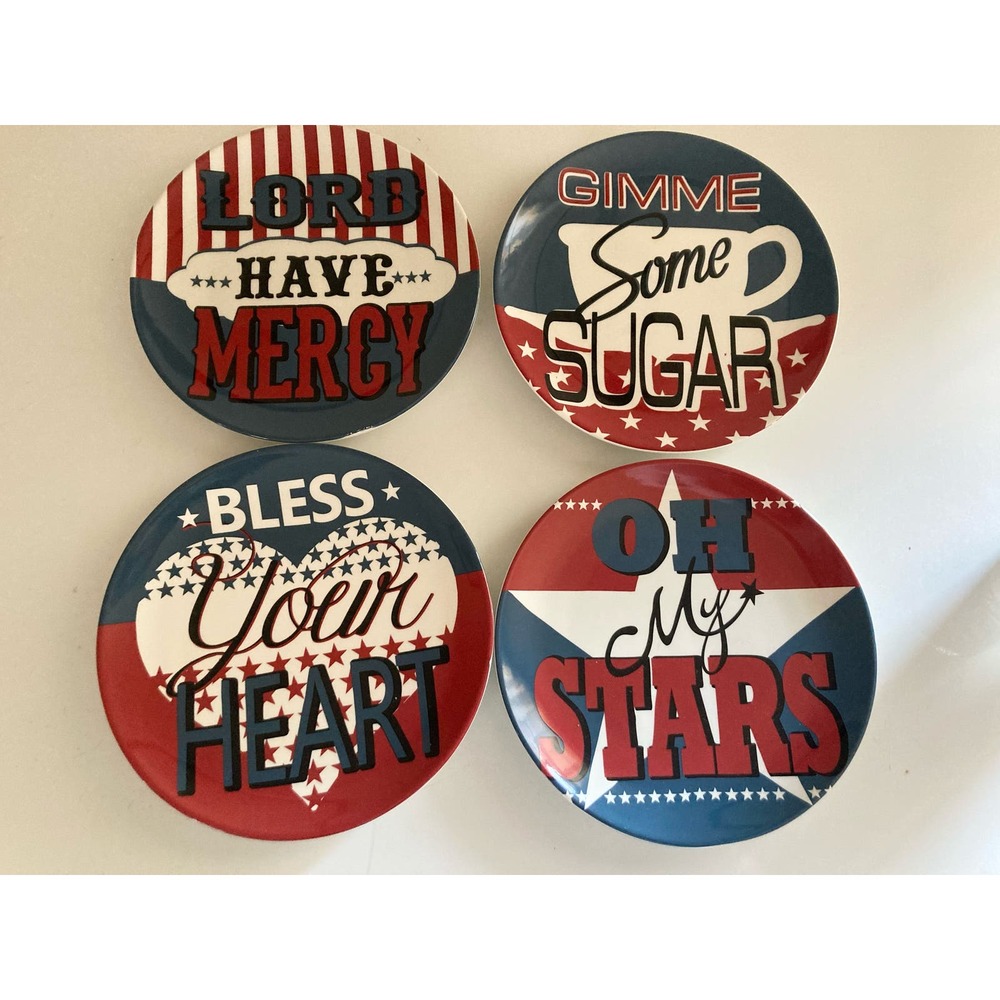 Cracker Barrel Ceramic Plates Set of 4 Southern Americana